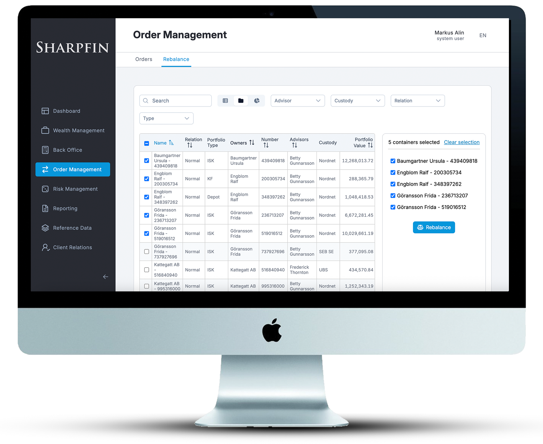 Sharpfin Wealth Management Suite